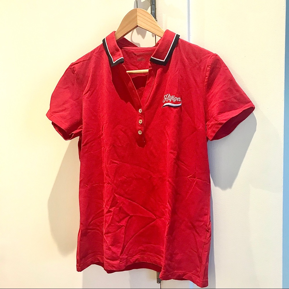 NWOT Tommy Hilfiger Red Polo Adult L ❤️ Red